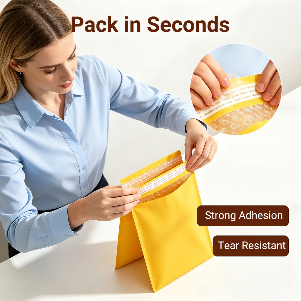 LULUPACK Kraft Bubble Mailers 4 x 7 Inch